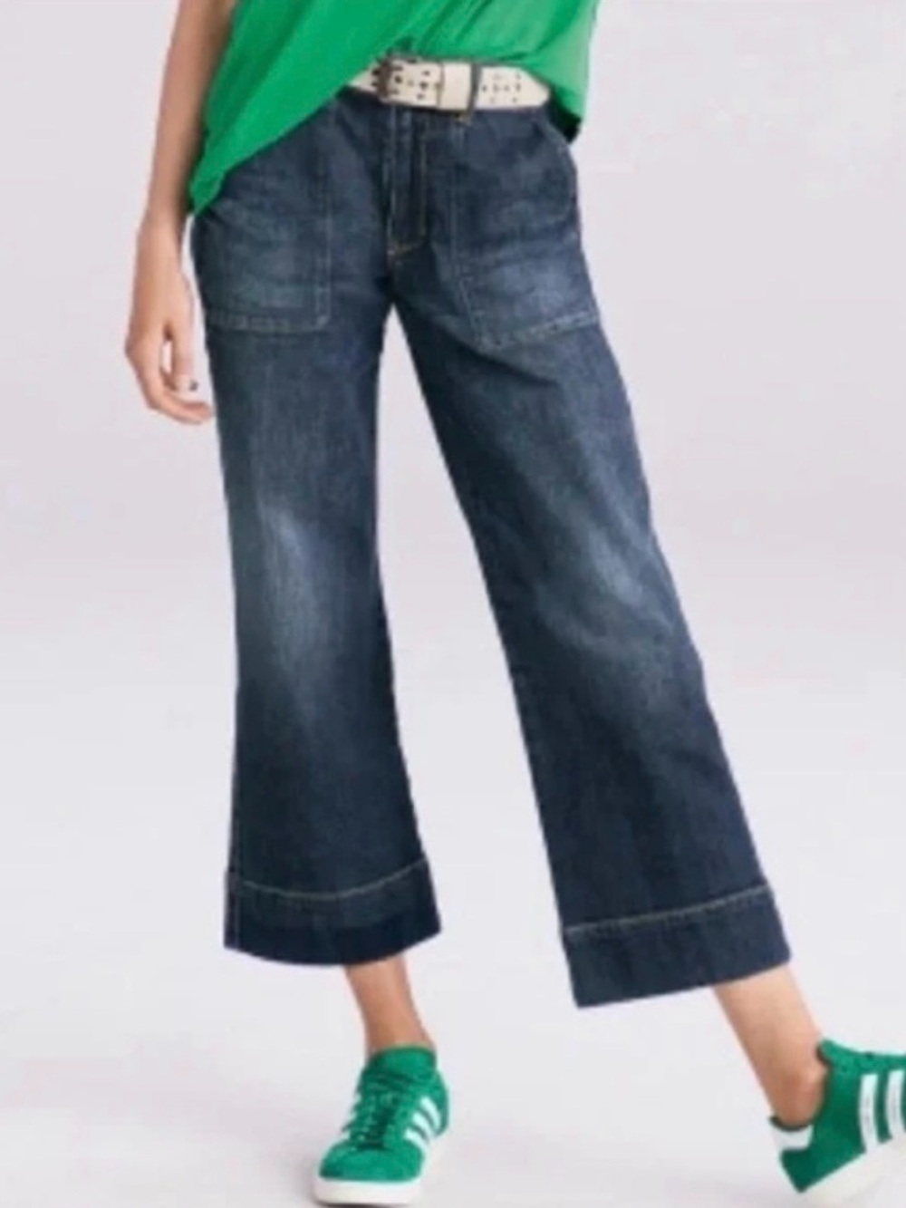 Cabi cropped wide leg jeans